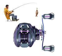 Moulinet Baitcaster 7,6 1 rapport de transmission Moulinet de pêche et | Baitcaster d'eau salée pour perche, muskellang, eau douce et salée, truite, saumon, sandre, perche