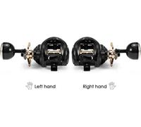 Moulinet Baitcasting en fibre de carbone 9+1BB Moulinet de pêche à grande vitesse 6.3 : 1 Rapport de vitesse Système de frein magnétique Moulinet Baitcaster pour droitier