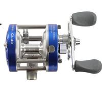 Moulinet baitcasting rond, rapport de vitesse 5,2:1, anti-retour, résistance de 13,61 kg, bleu