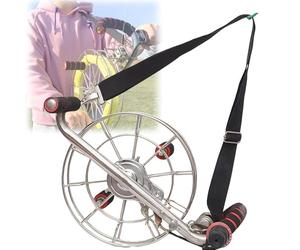 Moulinet de cerf-volant en acier inoxydable avec frein à disque silencieux, grand enrouleur de cerf-volant extérieur avec bandoulière, roue robuste pour un vol facile