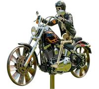 Moulinet de Jardin en Fer, Plusieurs Styles d'éoliennes, équipé de Roues rotatives, Sculpture d'extérieur Unique pour Amis et Famille(Motorcycles)