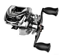 Moulinet de pêche 7.2:1 à haute vitesse avec roulements métalliques compatibles avec l'eau salée - Type 200 - Noir - Main gauche