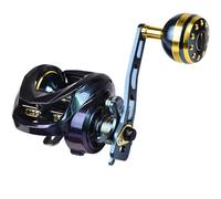 Moulinet de pêche à haute vitesse 7,2:1 - Moulinet de pêche à haute vitesse - Moulinet de baitcaster lisse à grande vitesse avec bobine large et résistance de 17,6 lb pour eau douce et eau salée
