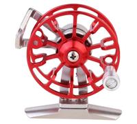 Moulinet de Pêche à Mouche en Métal Rouge, Alliage D'aluminium | Grosse Capacité de Ligne, Prise en Main Confortable, pour Débutants, Truite, Mer Peu Profonde Style Aléatoire