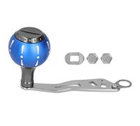 Moulinet de pêche à Profil Bas, à Bascule Unique et à Boule, avec poignée de Conversion en Acier Inoxydable et Bouton sphérique. Convient pour la pêche en Eau Douce et en mer. (Bleue)