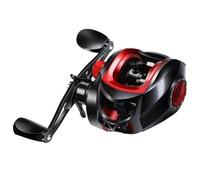 Moulinet de pêche à rapport de vitesse 7 2 1 avec frein magnétique supérieur pour un maximum de contrôle et d'efficacité (rouge (droitier))