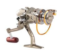 Moulinet de pêche à Tambour Fixe 12BB, Frein arrière, Bras Pliable, Bascule pour pêche en rivière, pêche en mer, Plastique, Alliage d'aluminium, Noir, Rouge (LC4000)