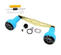Moulinet de pêche avec poignée d'alimentation pour Abu Garcia et Daiwa S Baitcasting avec bras en alliage d'aluminium CNC et boutons en silicone, longueur 110 mm, couleur noire (main gauche, doré