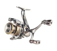 Moulinet de pêche avec poignée pliable en métal 5.2:1, rapport de vitesse de 5,9 kg, bobine de pêche en métal pour la pêche