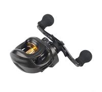 Moulinet de pêche Baitcasting avec système de freinage, 6,3 s : rapport de vitesse anti-métal pour pêche à la carpe et en mer, main gauche ou droite interchangeable (jaune gauche)