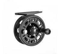 Moulinet de pêche compact en nylon avec frein à sens unique et roulement unique pour la pêche sur glace Poignée ambidextre Convient pour les utilisateurs gauche et droit Moulinet noir léger pour