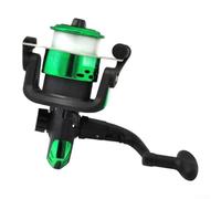 Moulinet de pêche compact modèle 200 avec rapport de vitesse 5.2:1, système à 4 roulements, frein réglable et poignée gauche/droite - 80 m de ligne en nylon, 6 couleurs (vert)