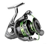 Moulinet de pêche en métal 13+1 BB avec anti-retour pour bateau de mer, surf, plage, lac, rivière - noir vert 113 x 105 mm (DK5000)
