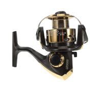 Moulinet de Pêche GF Série, Roue Rotative Légère, Noir, Abs Acier | Capacité de Traction D'environ 3kg, Arbre Rotatif, Disque à Grandes Dents, Manchon Crochet Fil