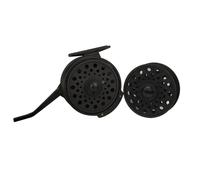 Moulinet de Pêche,Moulinet Moulinet de pêche à la Mouche Automatique, Moulinet nymphe Super léger, en Graphite avec Bobine supplémentaire et Sac Filet(Reel and SpoolBlack)