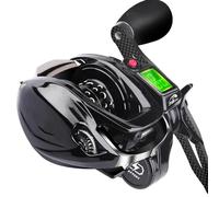 Moulinet De Pêche Moulinet Pêche Baitcasting 9+1BB avec Freinage Magnétique Rétro Éclairage Long Cast 7.2:1 Rapport Élevé Puissance Traînée 10kg Moulinet Casting(Left Hand)