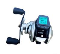 Moulinet de pêche numérique étanche avec compteur de ligne et rapport de vitesse 7, 2, 1 en alliage d'aluminium pour une performance fiable (violet droit)