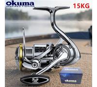 Moulinet de pêche Okuma tout métal, antirouille, roulement fluide, système de frein 5.5:1, puissance maximale 15 kg, bobine rotative 1000-5000 4000