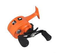 Moulinet de pêche révolutionnaire sur glace avec un rapport de vitesse de 3 à 21, un fonctionnement fluide et un système de chute magnétique (orange droite)