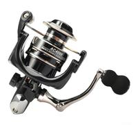 Moulinet de pêche rotatif alimenté par CA avec bobine en aluminium EVA Poignée antidérapante Libération de ligne lisse Design léger Construction en nylon renforcé et métal Système de freinage réglable