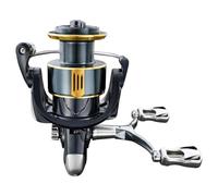 Moulinet de Pêche Spinning, Tourniquet à Tambour Fixe 5,2:1, Fishing Reel Léger à Double Culbuteur, Poignée de Pêche pour Gauchers et Droitiers