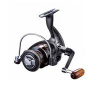 Moulinet de Pêche Spinning, tourniquetà Tambour Fixe 5,2:1, Moulinet de pêche Spinning Polyvalent, Fishing Reel Léger à 13 Roulements et Manche en Bois pour Gauchers et Droitiers
