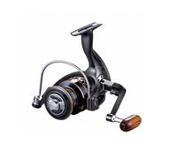 Moulinet de Pêche Spinning, tourniquetà Tambour Fixe 5,2:1, Moulinet de pêche Spinning Polyvalent, Fishing Reel Léger à 13 Roulements et Manche en Bois pour Gauchers et Droitiers