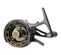Moulinet de pêche sur glace pour la pêche en radeau avec roulements 3 + 1BB, bras à bascule en alliage d'aluminium, bouton de réglage de bobine de fil, réglage fin magnétique et interrupteur de