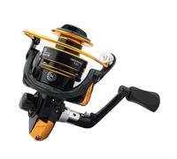 Moulinet de pêche tout usage pour lancer en douceur en eau douce et en eau salée, bobine en métal, système de freinage fiable (jaune 4000)