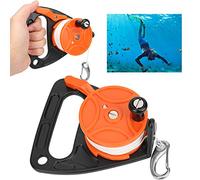 Moulinet de plongée, 45,7 m, équipement de plongée avec poignée, position carte, corde en polypropylène pour équipement d'épave, plongée sous-marine, plongée sous-marine, plongée en grotte (orange)