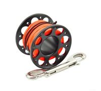 Moulinet de plongée avec corps en aluminium T6061 et matériel en acier inoxydable 316 conçu pour des cycles de submersion répétés (15 m, noir)
