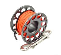 Moulinet de plongée avec corps en aluminium T6061 et matériel en acier inoxydable 316 conçu pour des cycles de submersion répétés (30 m gris)
