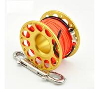 Moulinet de plongée conçu avec une structure légère en aluminium aéronautique T6061 et un double crochet en acier inoxydable 316 pour une utilisation dans les PME (30 m d'or)