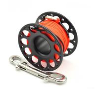 Moulinet de plongée conçu avec une structure légère en aluminium aéronautique T6061 et un double crochet en acier inoxydable 316 pour une utilisation dans les PME (30 m, noir)