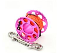 Moulinet de plongée conçu avec une structure légère en aluminium aéronautique T6061 et un double crochet en acier inoxydable 316 pour une utilisation dans les PME (15-rose rouge)