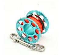 Moulinet de plongée conçu avec une structure légère en aluminium d'aviation T6061 et un double crochet en acier inoxydable 316 pour une utilisation dans les PME (15 m, bleu)