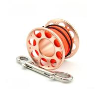 Moulinet de plongée conçu avec une structure légère en aluminium d'aviation T6061 et un double crochet en acier inoxydable 316 pour une utilisation dans les PME (15 m, rose)