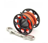 Moulinet de plongée conçu avec une structure légère en aluminium d'aviation T6061 et un double crochet en acier inoxydable 316 pour une utilisation dans les PME (15 m, noir)