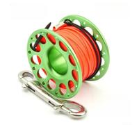 Moulinet de plongée professionnel fabriqué en alliage T6061 robuste avec double crochet en acier inoxydable de 90 mm pour une fixation sûre lors de l'exploration des grottes ou des épaves Bleu (30 m