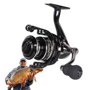 Moulinet d'eau salée, moulinet d'eau douce avec mouche en métal, rapport d'engrenage 5.2 : 1 outil d'amorçage pour eau salée et eau douce, accessoires portables de