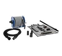 Moulinet industriel en acier avec tuyau de 9,1 m et kit de fixation de garage pour aspirateur sec/humide