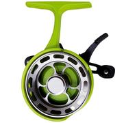 Moulinet Inline de pêche sur Glace, 2,6 Pouces 6,6 cm, Alliage d'aluminium, métal et Plastique, poignée antidérapante, Pied Haut, système 3+1 roulements, Rapport 3,2:1, Version pour gaucher, Vert