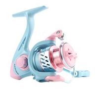 Moulinet Peche Moulinet de pêche Spinning Bleu Rose 1500 à 4000, Rapport Vitesse 5.2:1, traînée maximale 8kg, Lisse et Sensible for Le Lancer Longue Distance(Blue Pink_4000 Series)