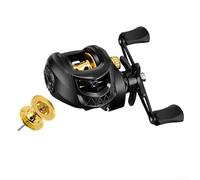 Moulinet robuste en métal équipé d'un système de freinage magnétique à 10 aimants pour un contrôle anti-jeu supérieur pour la main gauche/droite (doré droit)