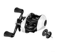 Moulinet robuste en métal équipé d'un système de freinage magnétique à 10 aimants pour un contrôle anti-jeu supérieur pour gauche/droite (main gauche blanche)