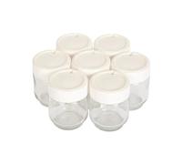 MOULINEX A14A03 - 7 pots verre couvercle blanc avec dateur pour yaourtieres Yogurta & Yogurteo