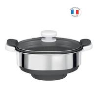 Moulinex Cuiseur Vapeur XF384B10 Accessoire Companion Officiel Bol Collecteur Jus Compatible avec Tous les Robots Cuisine Companion, Argenté