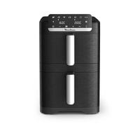 Moulinex Air Fryer Crispy Stack, 10 L, design compact, 2 tiroirs verticaux 6L et 4L, 7 programmes intuitifs, synchronisation des cuissons, Noir EZ7528F0