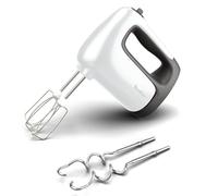 Moulinex Batteur électrique, 500 W, 5 vitesses, Réglage Turbo, 2 fouets + 2 pétrins en acier inoxydable, Idéal pour les préparations légères et épaisses, Prep'Mix+ HM460110