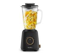 Moulinex Blender, Eco-conçu, 1,75 L, 4 lames, 800 W, Smoothie, Milk-shake, Gaspacho, Soupe, Fabriqué en France, Eco Respect, Noir LM46EN10